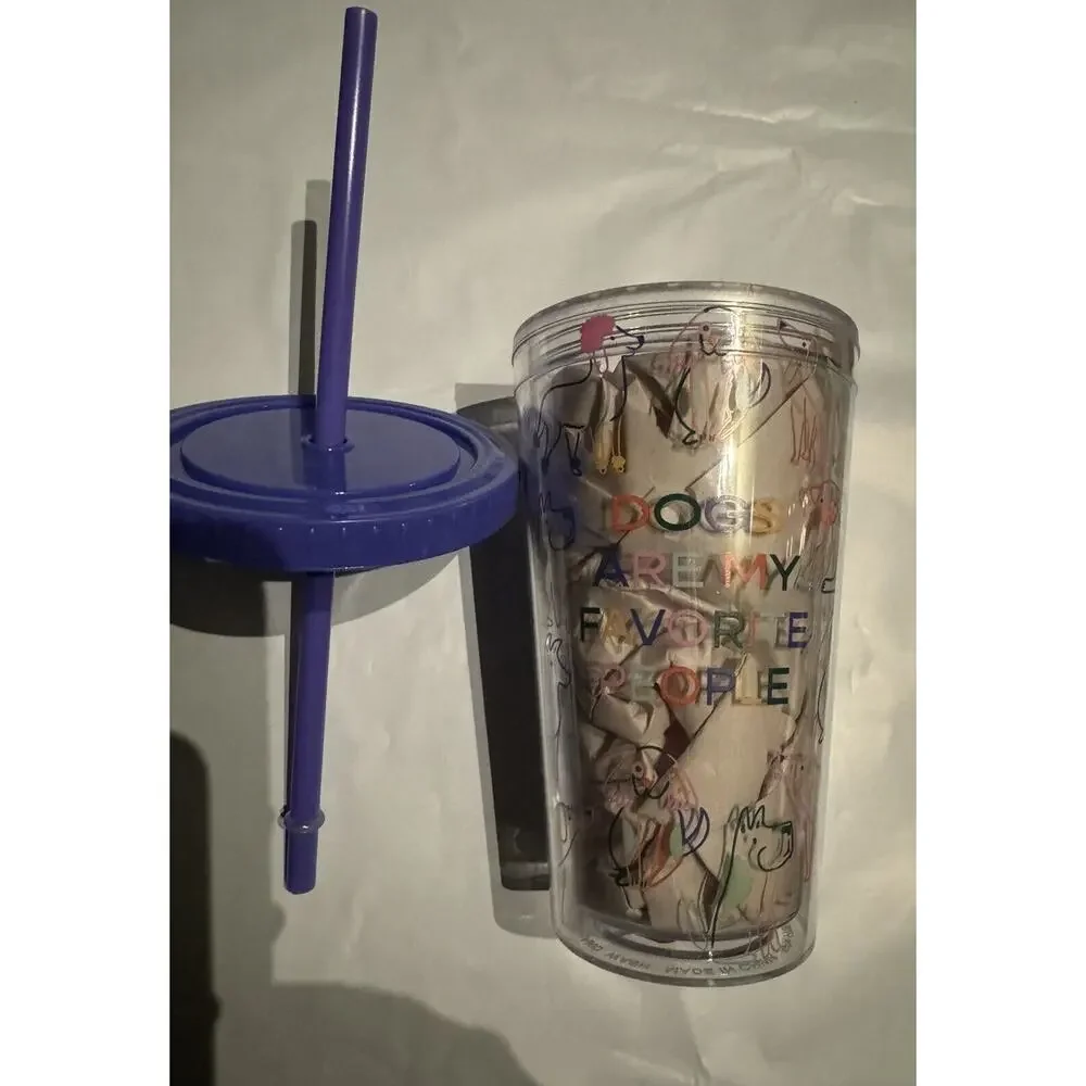 Dog Person Parker Lane Tumbler Cup Straw Dog Are My Favorite People BPA free NEW